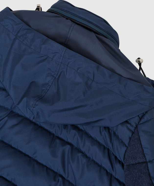 Stefano Ricci Детская темно-синяя куртка из шелка и кашемира YAJ740010O12059R изображение 3