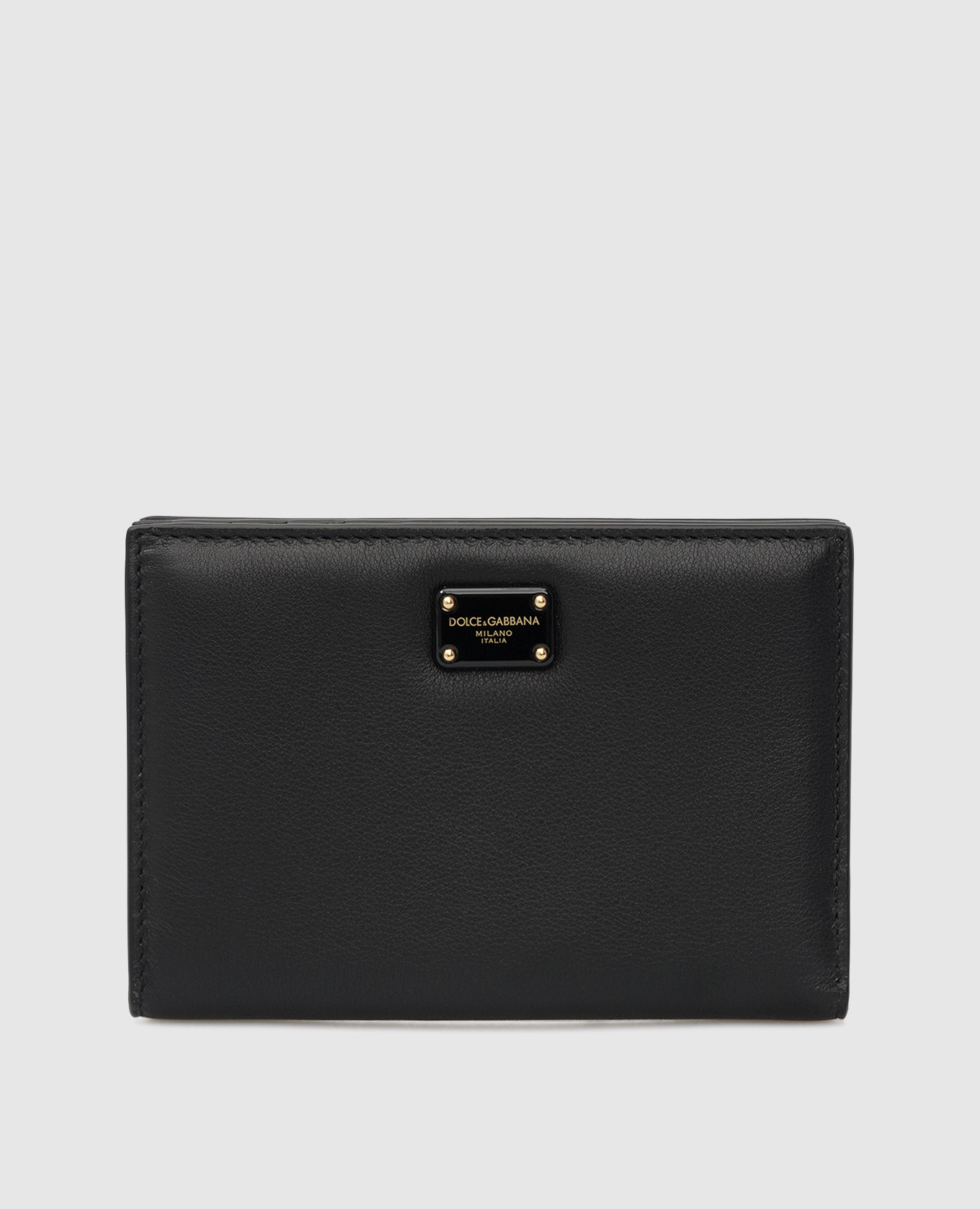 Черный кожаный кошелек с логотипом Dolce&Gabbana