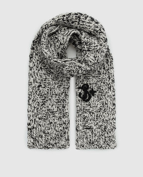 Jil Sander Вязаный шарф из шерсти с вышивкой монограммы логотипа JPUT769540MTY20118