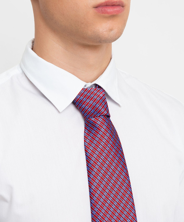 Stefano Ricci Червоний шовковий галстук в візерунок патерн CXDD41071 зображення 2