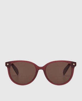 Alexander McQueen Бордовые солнцезащитные очки AM0072S30001326
