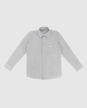 Stefano Ricci Детская светло-серая льняная рубашка YC003550L1677