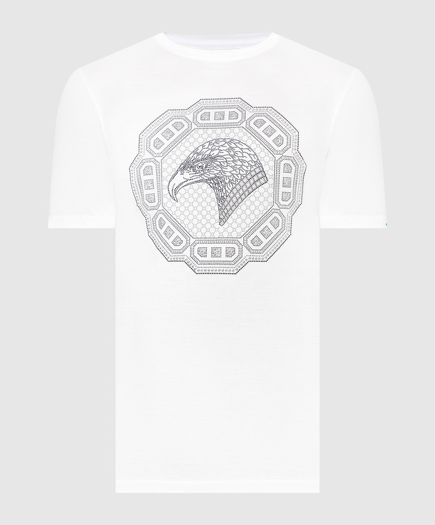 Stefano Ricci Біла футболка з накладкою емблеми логотипу MNH1401330TE0001