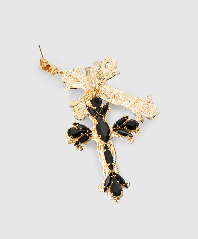 Ellen Conde Золотисті хрестоподібні сережки з кристалами CROSSEARRINGS зображення 5