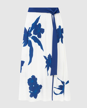 Loro Piana Белая юбка миди с цветочным узором FAL5953