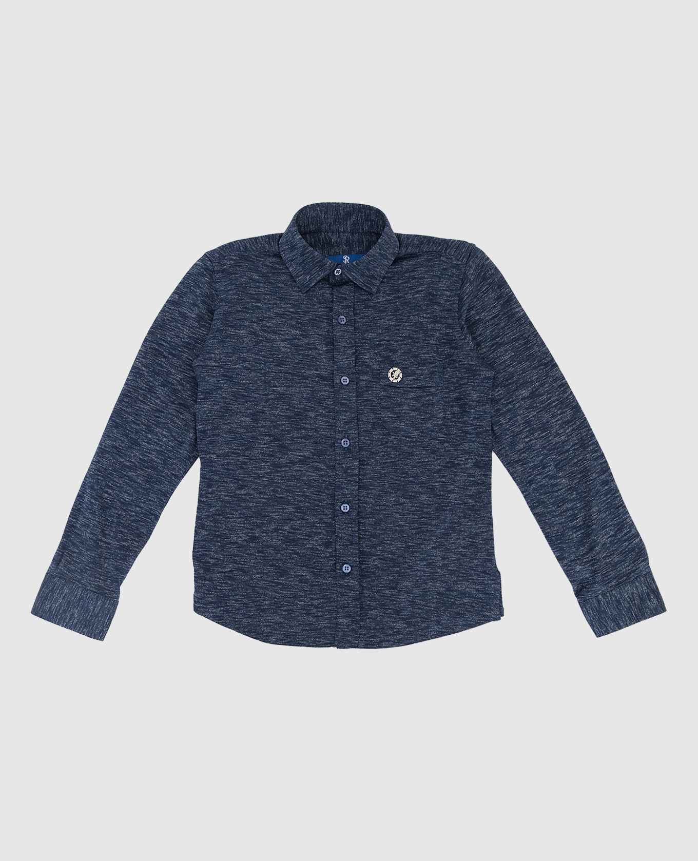 Children's blue shirt in a pattern