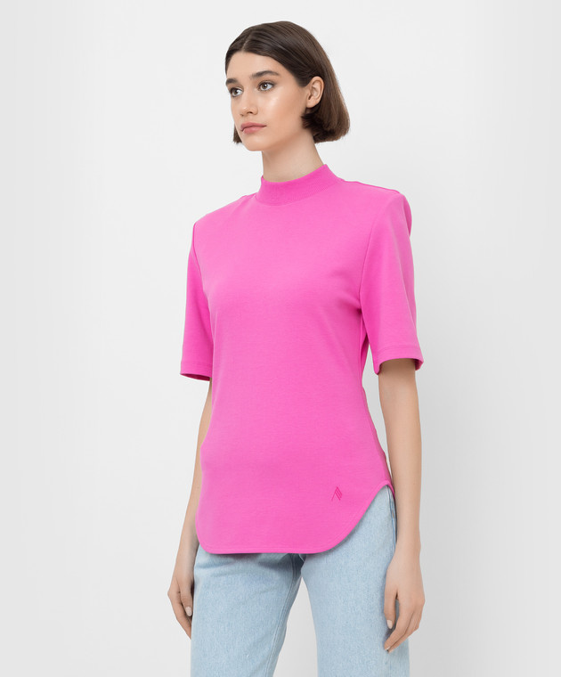The Attico Розовая футболка Tessa с акцентными плечами 221WCT49C040 изображение 3