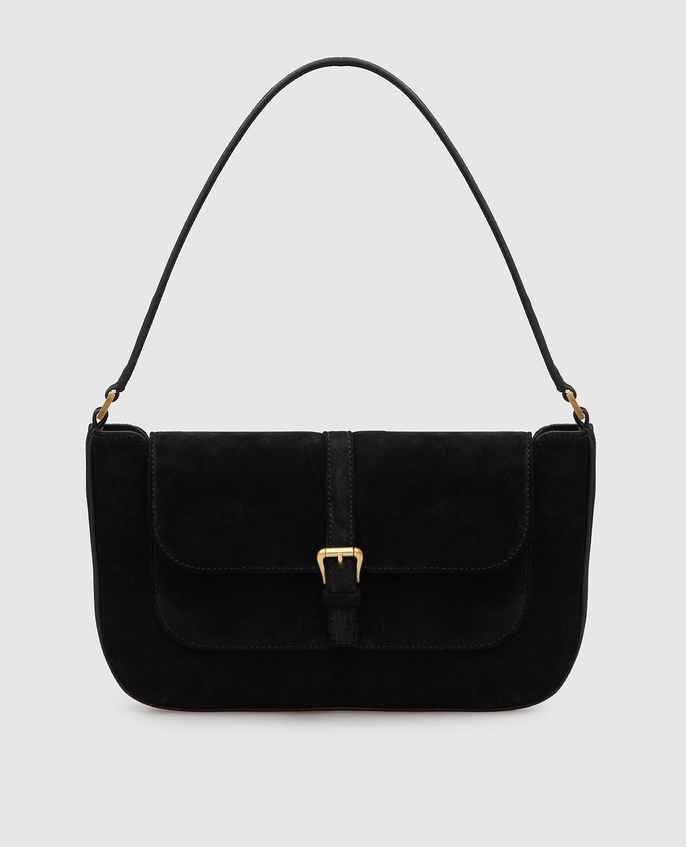 

Черная замшевая сумка-багет Miranda, Черный, Сумки на плечо