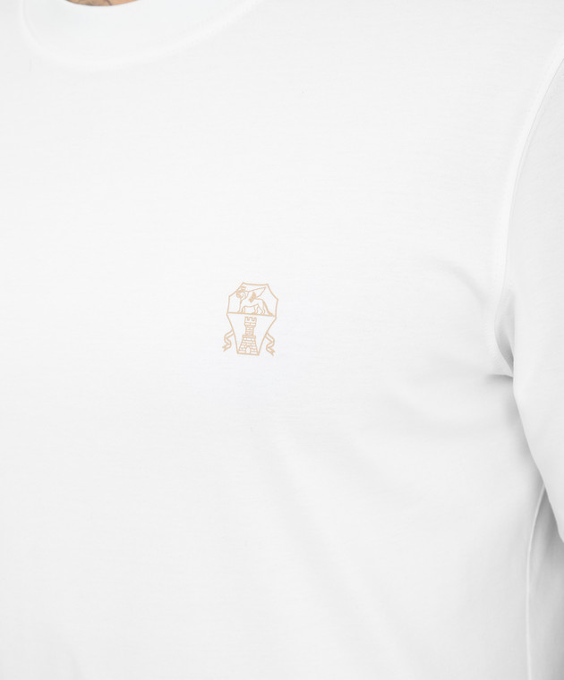 Brunello Cucinelli Белая футболка с эмблемой M0T618440 изображение 5