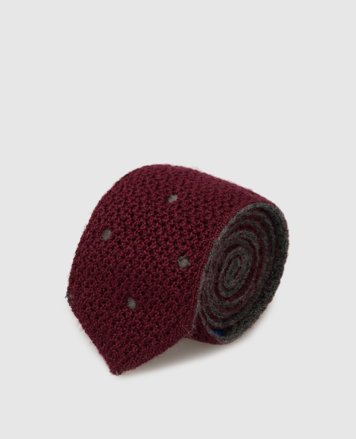 Patterned burgundy cashmere and silk tie for children