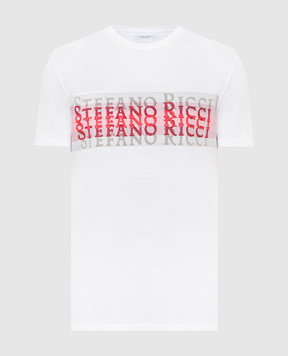 Stefano Ricci Белая футболка с логотипом MNH2101560803