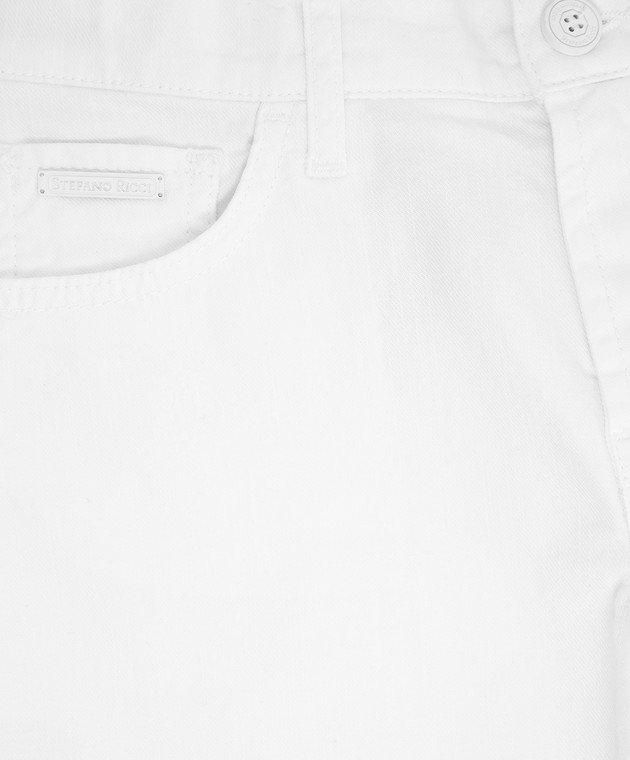 Stefano Ricci Детские белые джинсовые шорты YST92000201299 изображение 3