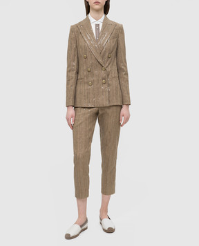 Brunello Cucinelli Бежевий жакет з паєтками MF5788606