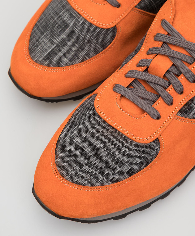 ISAIA Оранжевые замшевые кроссовки SHST34PLB01 изображение 5