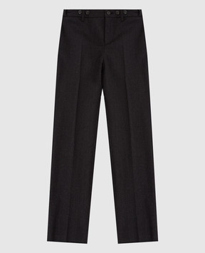Stefano Ricci Детские темно-серые брюки из шерсти Y1T9000000W0018C