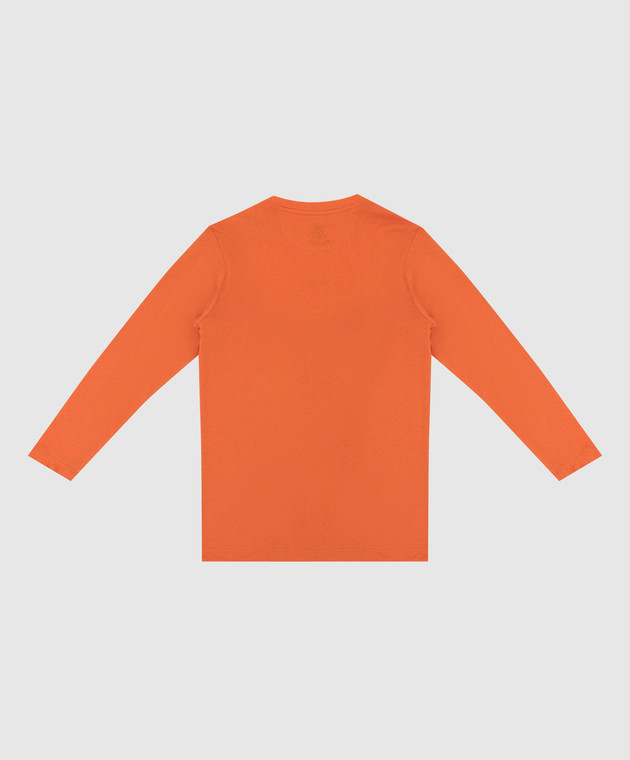 Stefano Ricci Детский оранжевый лонгслив с вышивкой эмблемы YNH6400050803 изображение 2