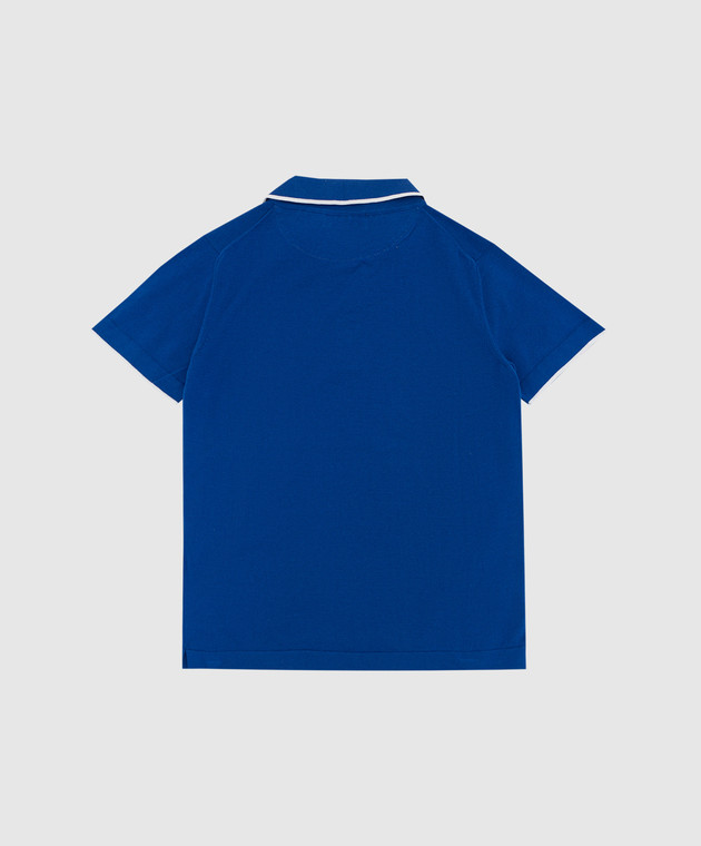 Stefano Ricci Детское синие поло с вышивкой K717004P13Y17205 изображение 2