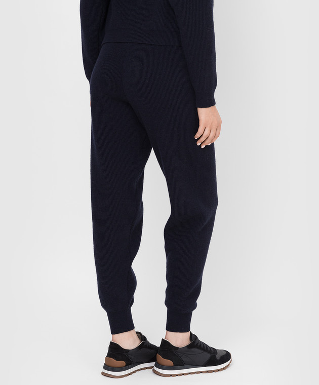 Max & Co Темно-синие джоггеры Scappato из шерсти SCAPPATO изображение 4