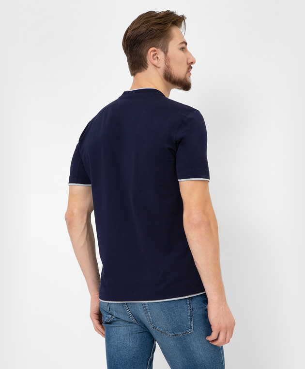 Brunello Cucinelli Темно-синяя футболка M0T617427 изображение 4