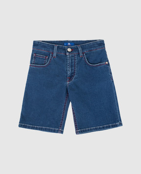 Stefano Ricci Дитячі сині джинсові шорти YFT0202030Z901