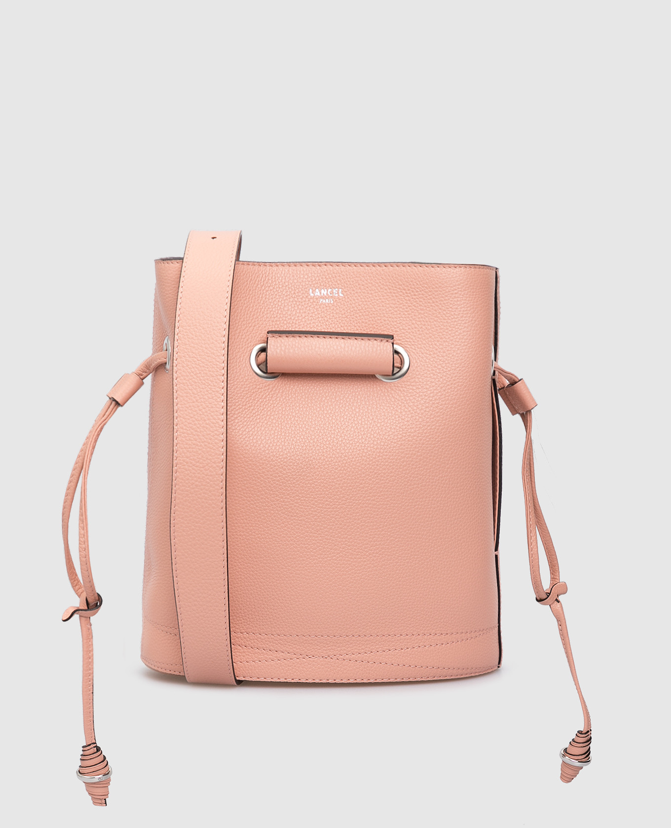 Розовая кожаная сумка 