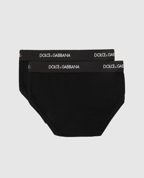 Dolce&Gabbana Дитячий набір чорних трусиків-сліпів з логотипом L4J700G7OCT