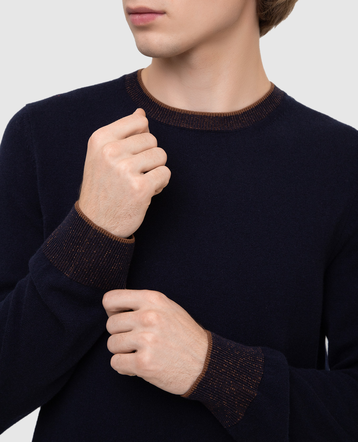 Peserico Темно-синий свитер из шерсти и кашемира R59017F129128A изображение 5