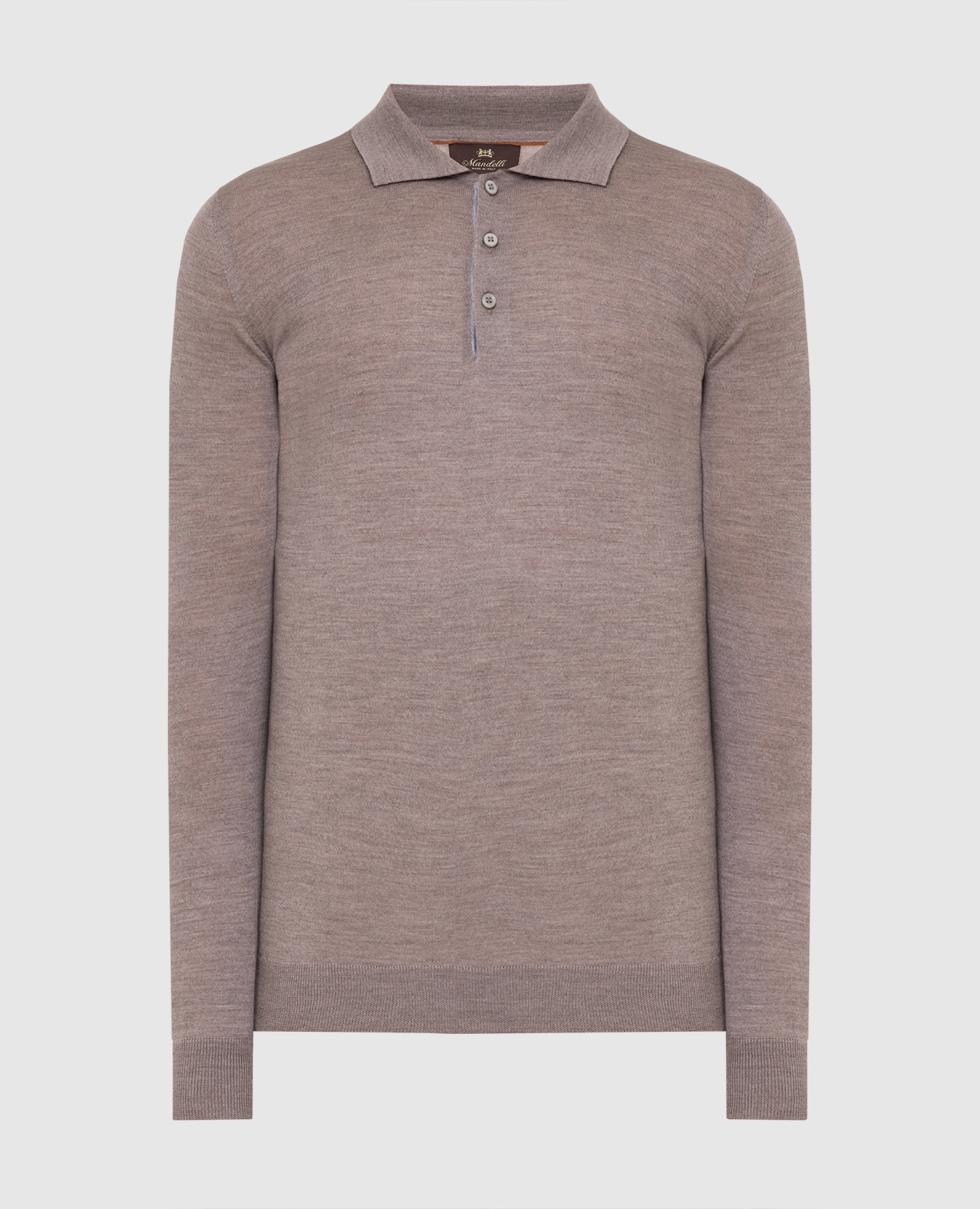 

Темно-бежевое поло из шерсти Enrico Mandelli, Бежевый, Поло