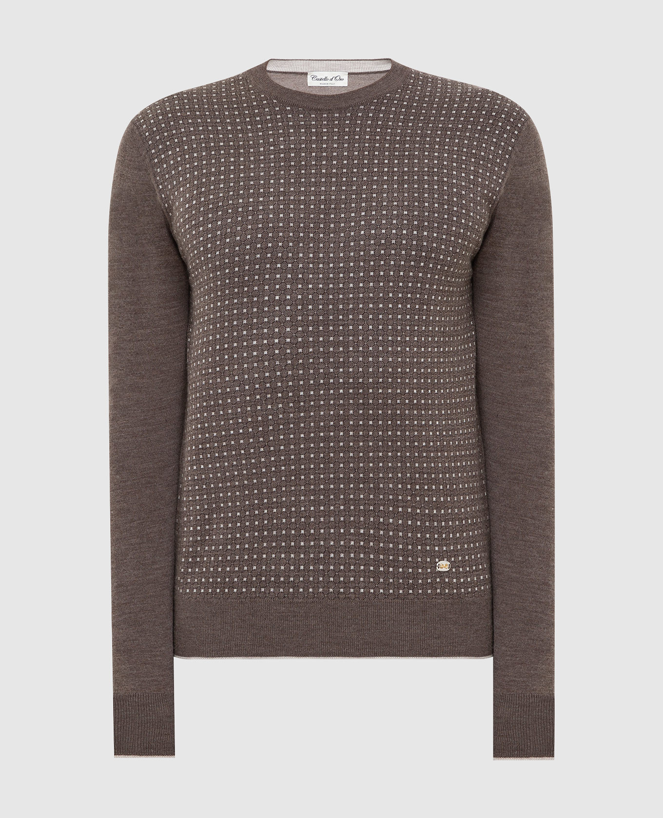 

Коричневый джемпер из мериносовой шерсти и шелка, Свитера