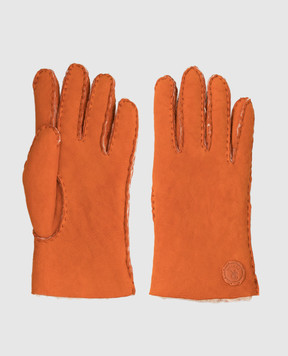 Stefano Ricci Детские замшевые перчатки на меху YPGU001MERINO