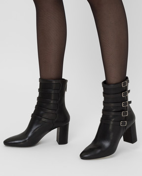 Saint Laurent Чорні шкіряні ботильйони "Lou" 580072