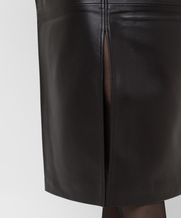 CO Шкіряна спідниця міді з розрізами 3556LPL зображення 5