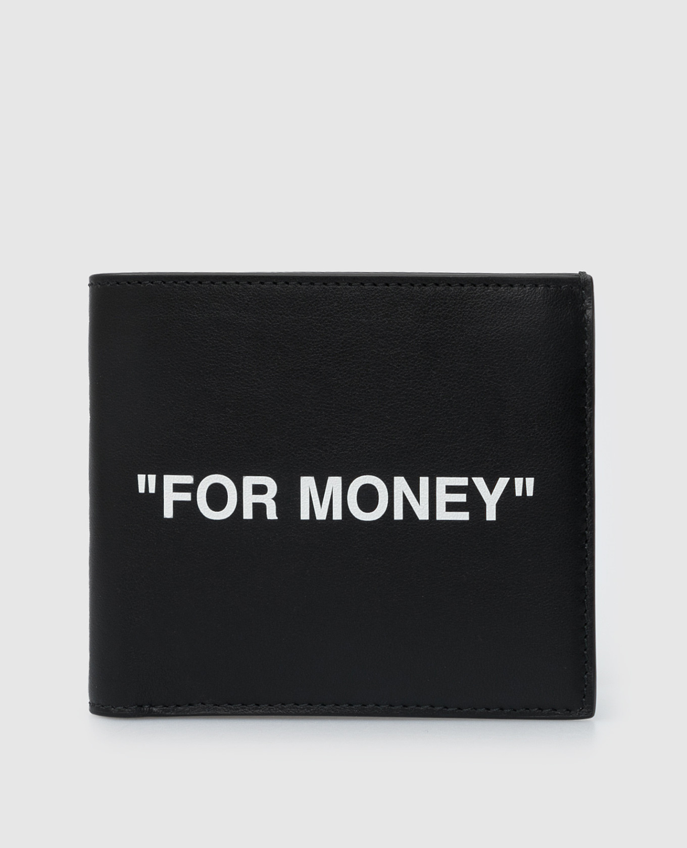 

Кожаное портмоне с принтом For Money, Черный, Портмоне