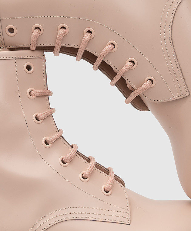 Alexander McQueen Пудровые кожаные ботинки 586394WHX51 изображение 5