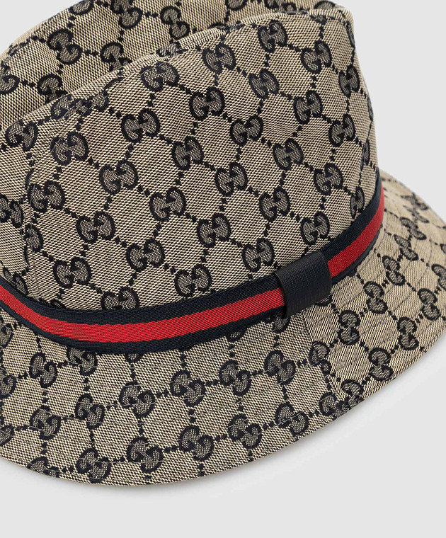 Gucci Панама с узором логотипа и лентами Web 4117904HD09 изображение 3