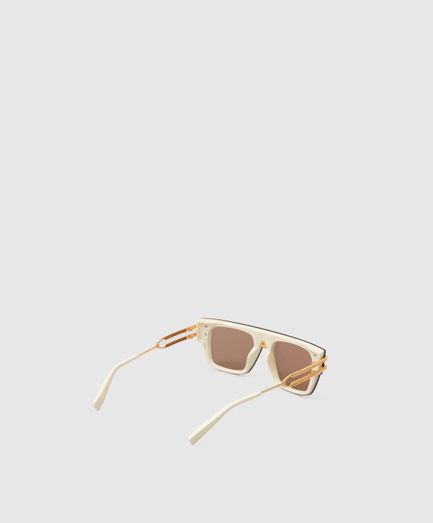 Balmain Золотистые солнцезащитные очки Soldat BPS124B148 изображение 5