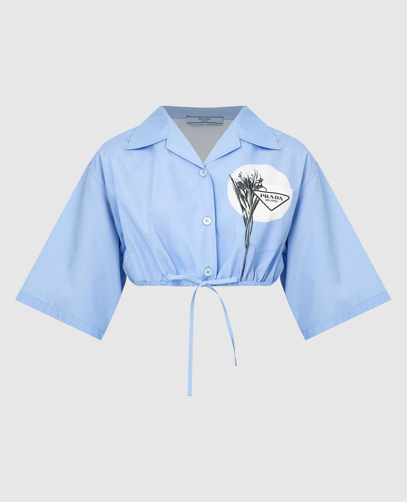 

Светло-синяя рубашка с принтом и логотипом, Светло-синий, Рубашки