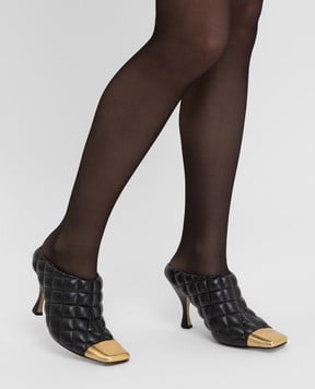Bottega Veneta Черные кожаные мюли 592041