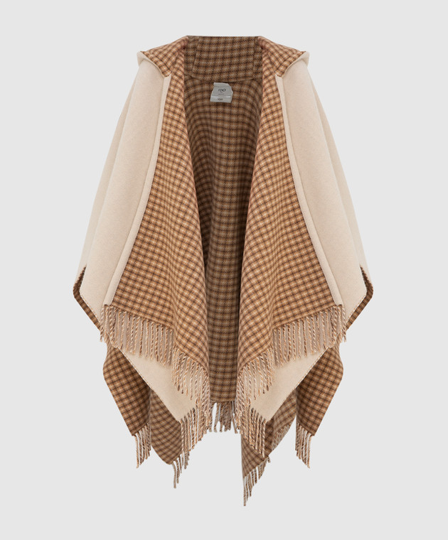 Fendi - Двустороннее пончо из шерсти и кашемира с узором