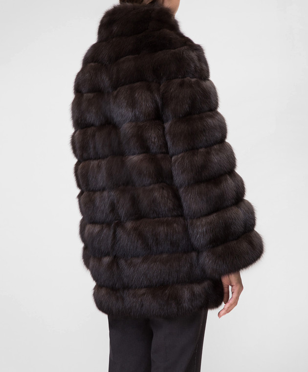 Real Furs House Чорне хутряне пальто SBR29548DARK зображення 4