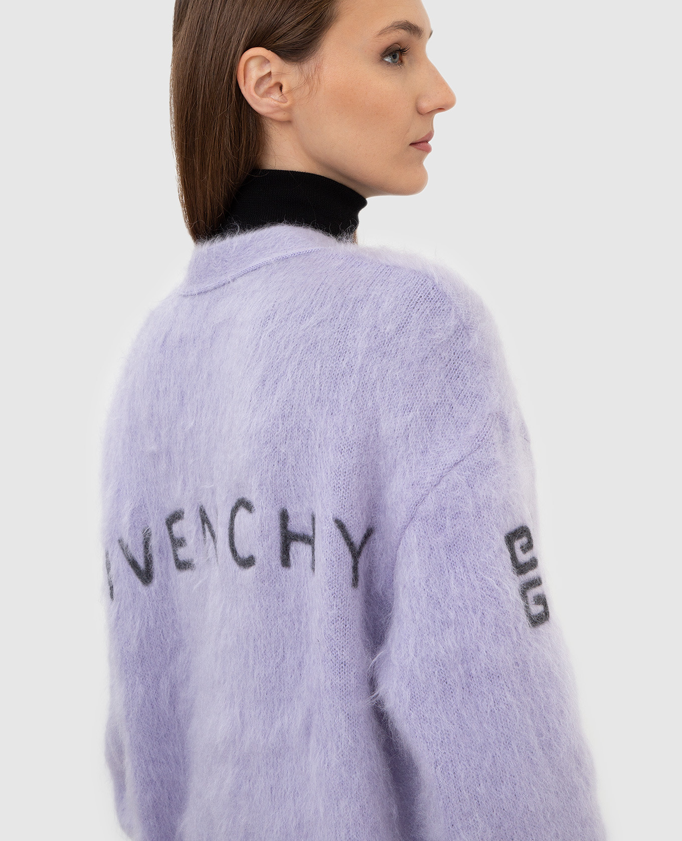 Givenchy Кардиган из шерсти и кашемира с логотипом BW90DW4ZAV изображение 5