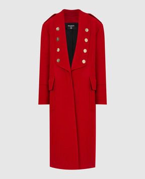 Balmain Червоне пальто з вовни WF0UD040W142