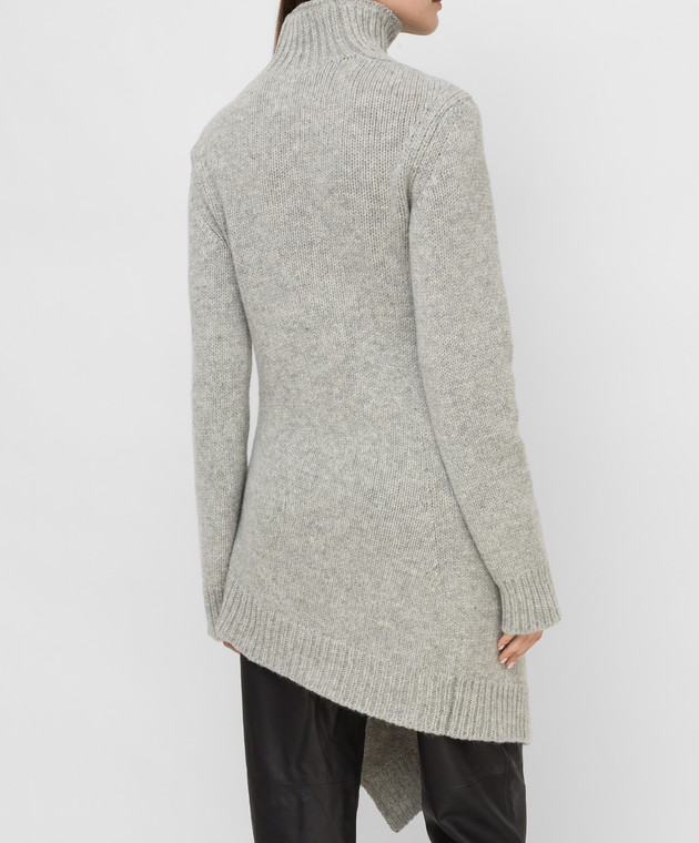 Jil Sander Світло-сірий светр з  вовни з асиметрією JSPT751050WTY20018 зображення 4