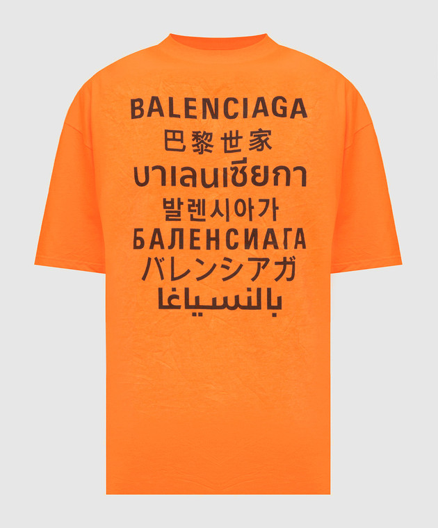 Balenciaga Оранжевая футболка 612965TJVI3