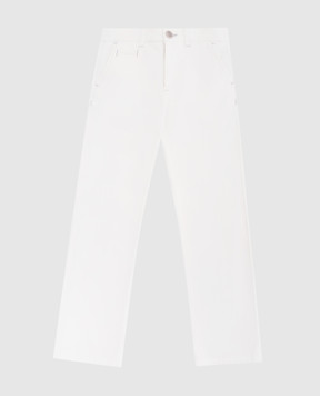 Stefano Ricci Дитячі білі вельветові штани Y1T0G90T00CT900