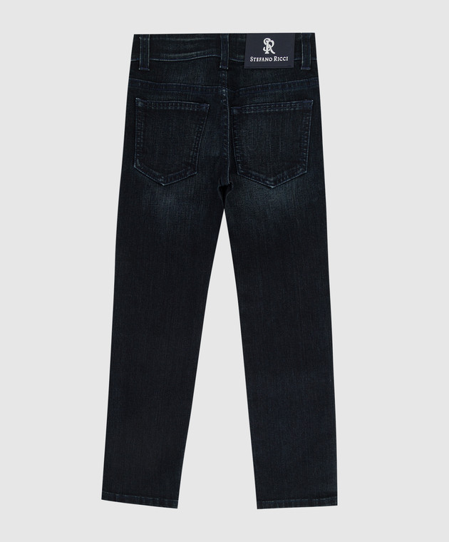 Stefano Ricci Дитячі джинси з ефектом потертості YFT9404070B8BL зображення 2