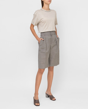 Brunello Cucinelli Бермуды из шерсти и льна MH513P7593