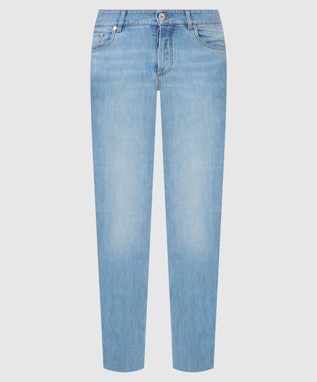 Brunello Cucinelli Голубые джинсы с эффектом потертости ME228D2220