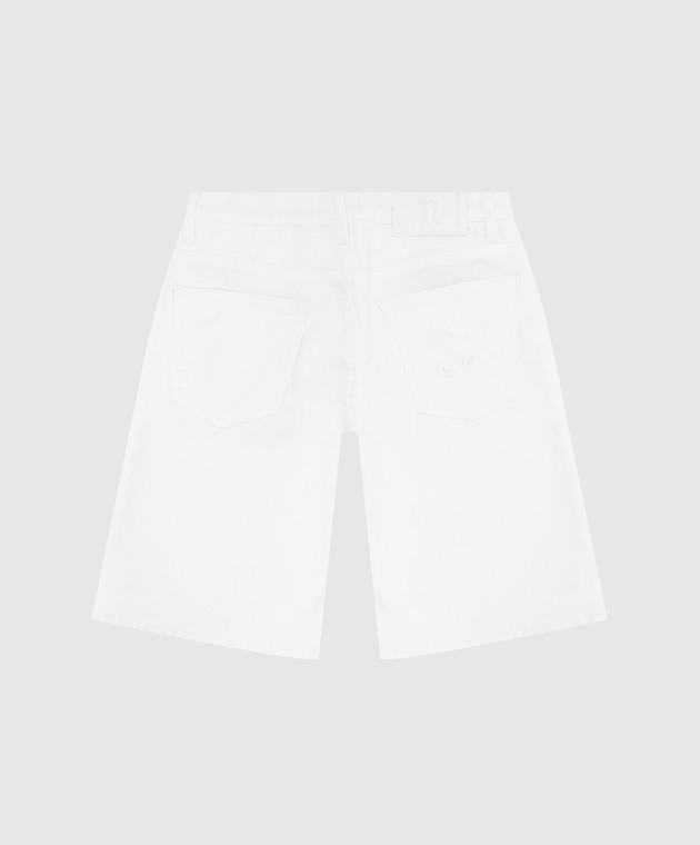 Stefano Ricci Детские белые джинсовые шорты YST92000201299 изображение 2