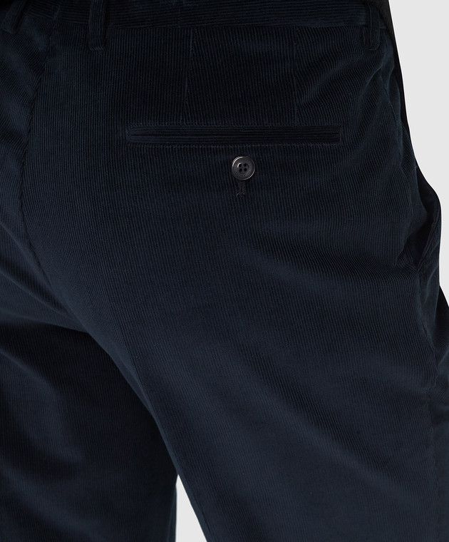 Florentino Темно-синие вельветовые брюки 221666120908 изображение 5